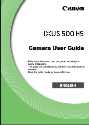 Canon IXUS 500 HS Digital Camera User Owner Instruction Manual