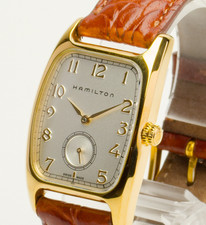 Near MINT HAMILTON Boulton American Classic H134110 Gold Quartz Men's Watch