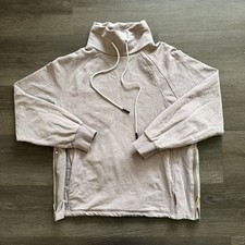 Varley Sweatshirt Pullover Atlas Small Ash Rose Zipper Sides Comfort Athleisure