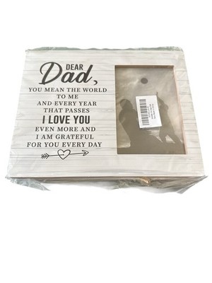 ''Dear Dad'' Wooden Picture Frame, Gift For Fathers, Dads For Table,Wall,Desk