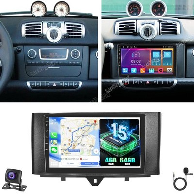 4+64GB Android 15 Car Stereo Radio For Benz Smart Fortwo 2011-2015 GPS WIFI CAM