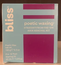 Bliss Poetic Waxing Straight From The Spa Hair Removal Kit 5.3 Oz Brand New!