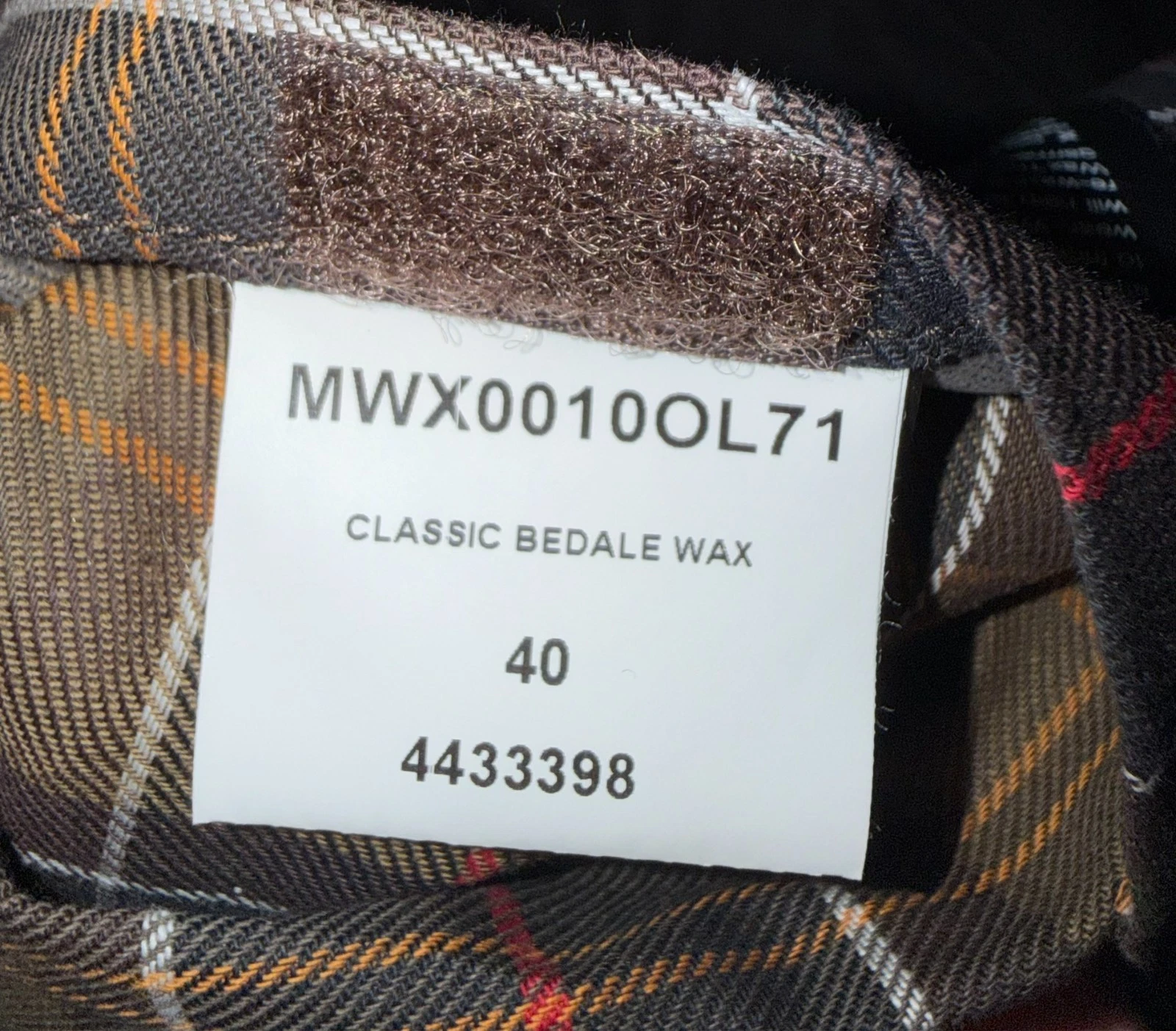 Barbour Classic Bedale Waxed Jacket Olive Men's 40 Made in England Worn Once - product detail image 6