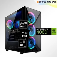 Gaming PC Desktop Computer i7, Up to 64GB RAM 4TB SSD NVIDIA GeForce RTX 4060