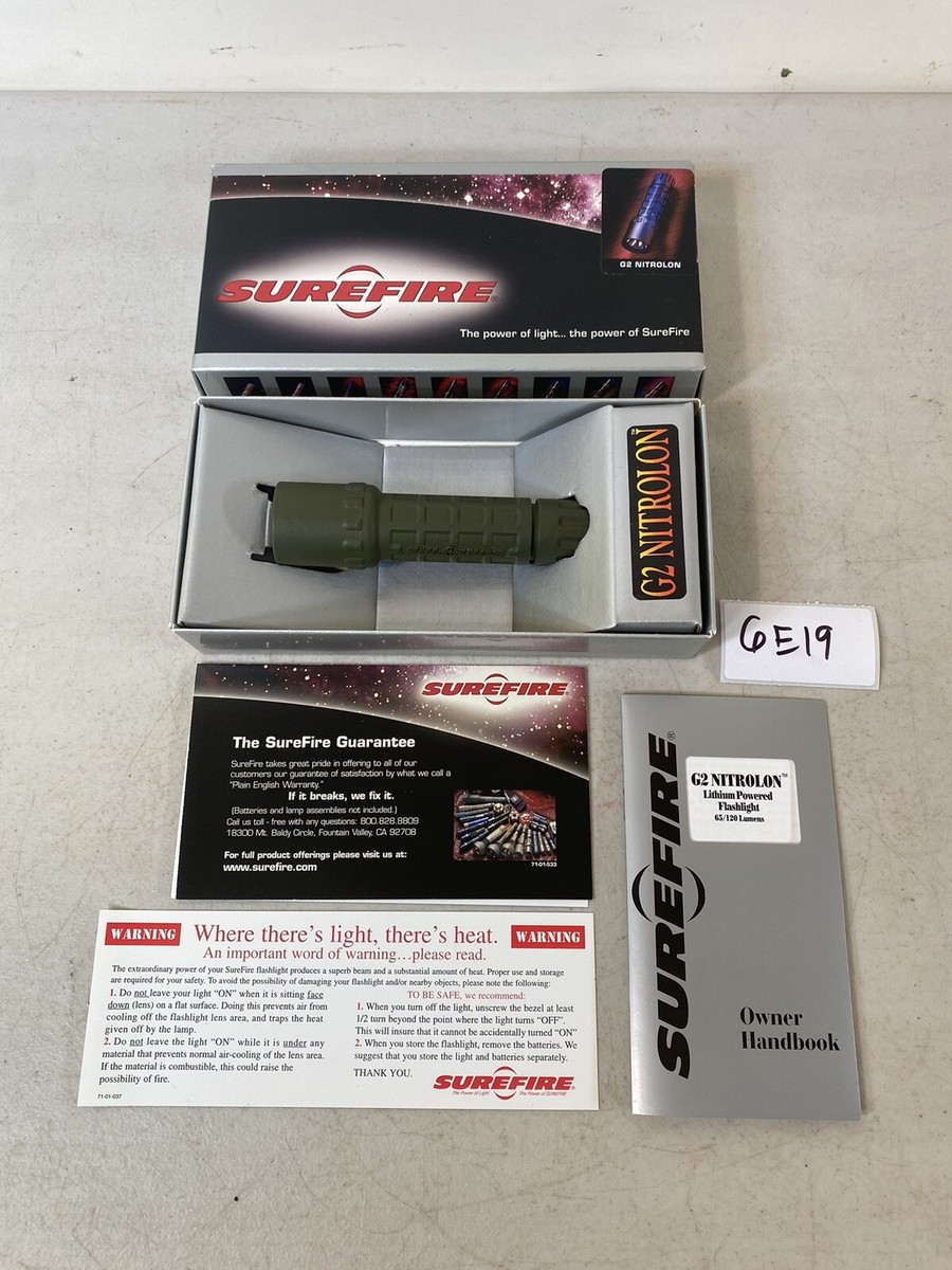Surefire G2 Nitrolon Lithium Flashlight working camping hiking