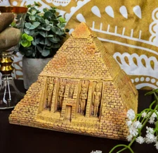 Egyptian Sandstone Pyramid Box Collectible Egypt Pyramid Of Khufu Container 7"L