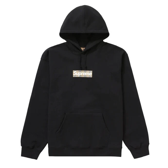 Sweat shirt à capuche logo Supreme Burberry Box noir petit flambant neuf/100 % authentique