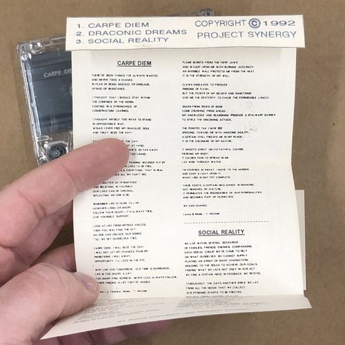 PROJECT SYNERGY Cassette Tape 90s DEMO Metal 3 TO 1 SELF RELEASED UNDERGROUND - Picture 7 of 9