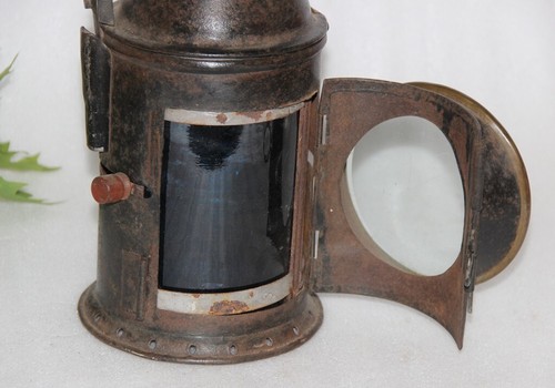 Antik Eisen Lampe Laterne Original Alt Handgefertigt - Bild 11 von 15