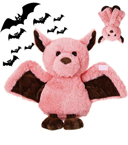 Pink Stuffed Bat Plush Halloween Stuffed Animal 9” Unbranded