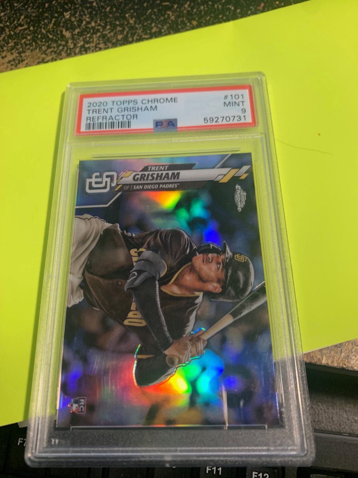 2020 TOPPS CHROME TRENT GRISHAM REFRACTOR ROOKIE CARD ~ #101 PSA 9 MINT