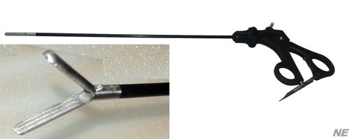 SS Stainless Steel Double Action Laparoscopic Debakey forceps 3 mm length 330 mm - Picture 3 of 3