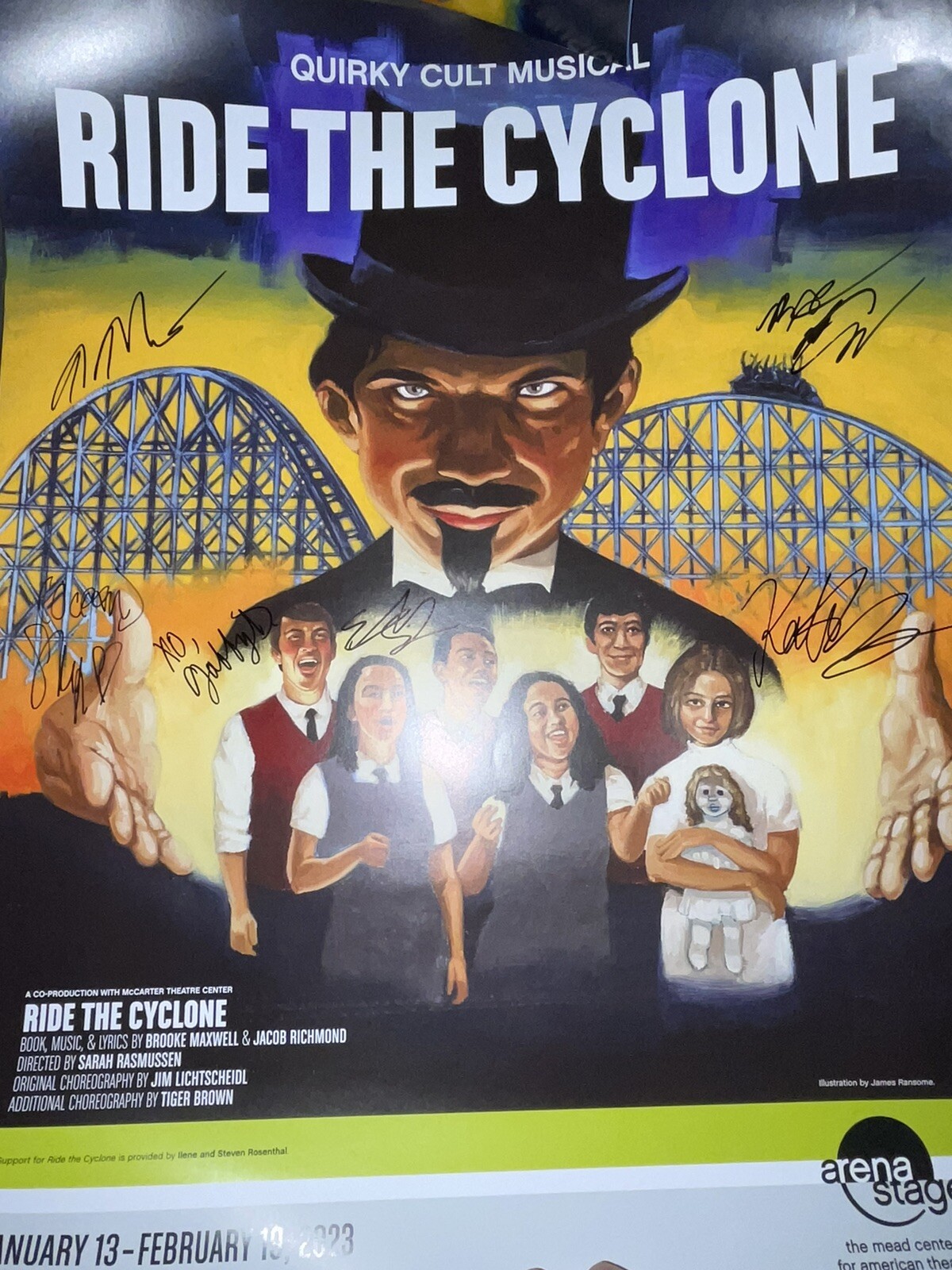 Ride the Cyclone cast signed arena stage broadway poster no playbill Musical eBay