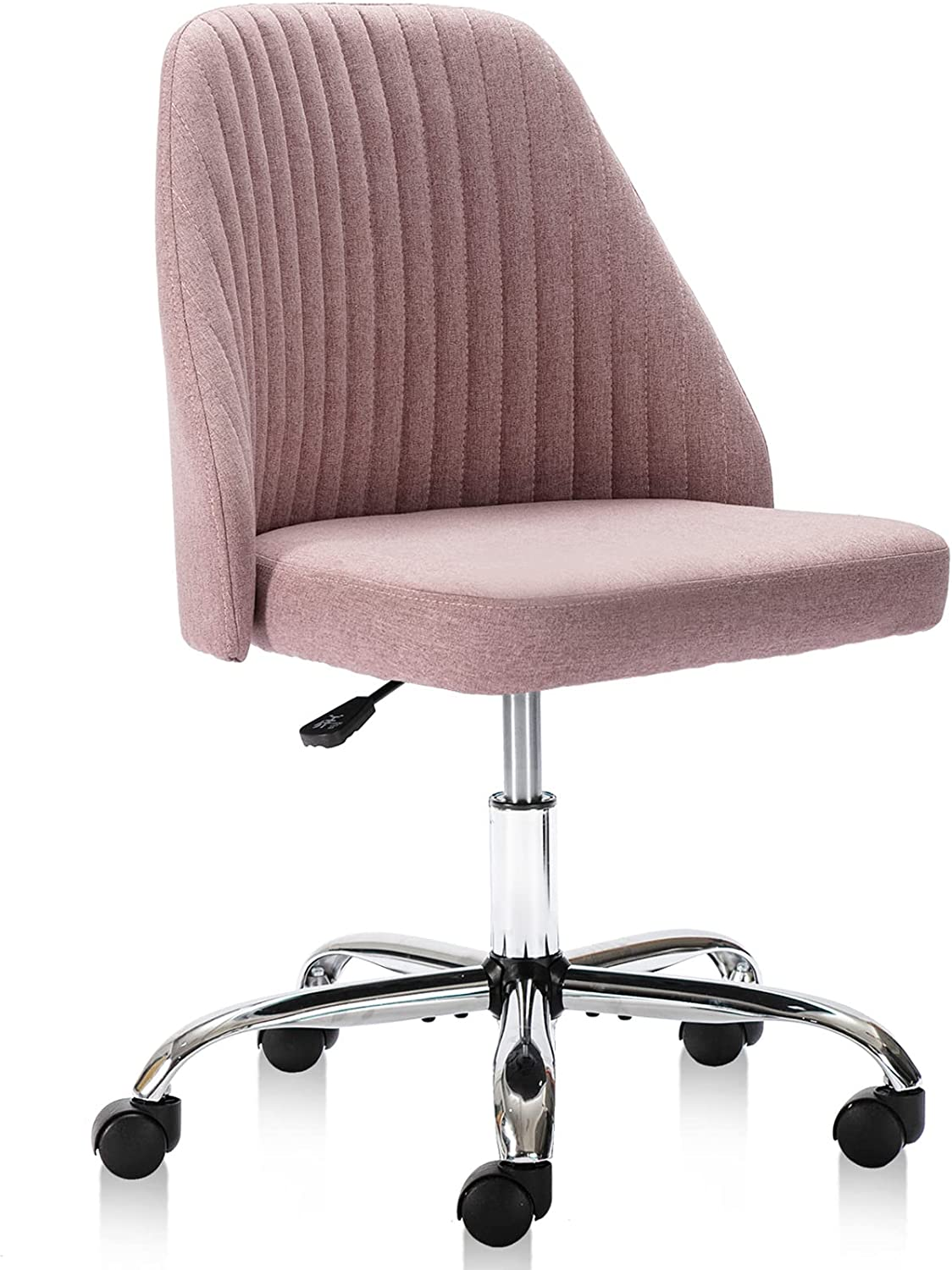 Cute Modern Fabric Office Desk Chair with Wheels for Home-image