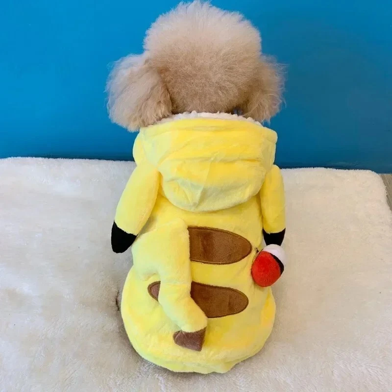 Anime Pokemon Pikachu Mascota Perro Disfraz Vellón Cálido Juegos con disfraces Ropa Abrigo Body Foto 4 de 4
