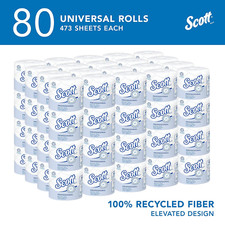 80 Rolls SCOTT Soft Toilet Paper 473 Sheets 2Ply NO CLOG SEPTIC SAFE Bulk Supply