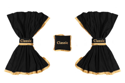 Black Windshield Truck Curtains Set + Pillow for Iveco Volvo Scania Ford Renault