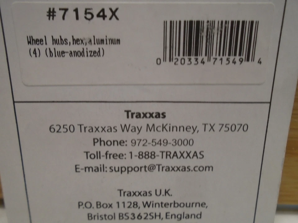 TRAXXAS #7154X WHEEL HUBS HEX 6061-T6 ALUMINUM BLUE ANODIZED NEW - Image 2 of 2