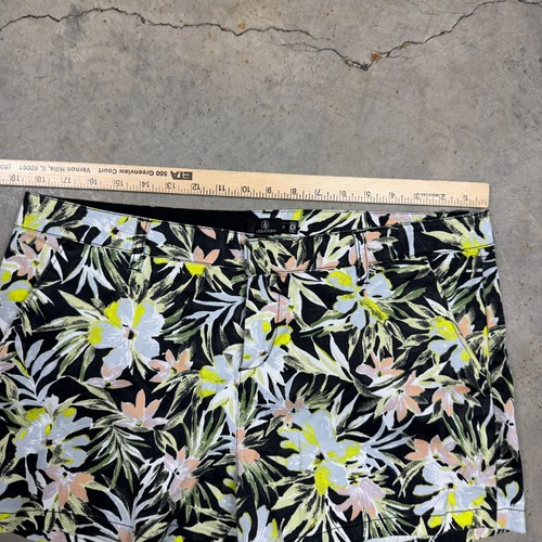 Volcom Womens Shorts 36x3 Floral Beach Vibes Stretch Denim Mid Rise Neon - Picture 4 of 9