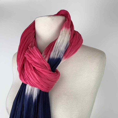 Bufanda con flecos de algodón Steve Madden Sarong Corbata Rosa Azul Marino Blanco - NUEVO - Imagen 2 de 6
