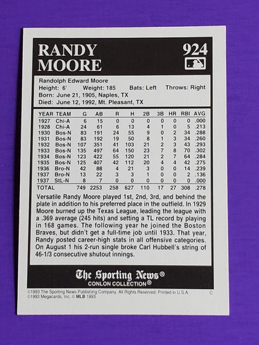 Tarjetas coleccionables de béisbol 1993 1994 colección Conlon tú eliges 50% de descuento 2 o más - Imagen 287 de 299