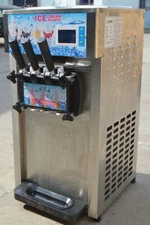 TECHTONGDA 3 Flavor Soft Serve Ice Cream Machine Frozen Cone Yogurt Maker 110V