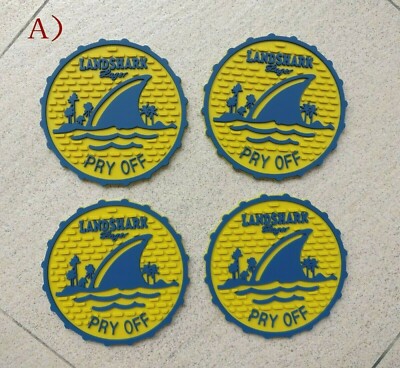 4pcs LANDSHARK Tropfmatte Barmatte Untersetze hausbar beer coasters matte A or B