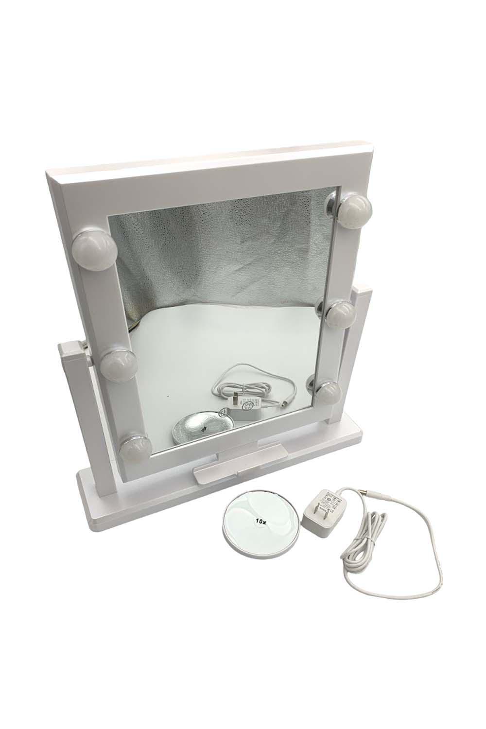 Роскошное Голливудское туалетное зеркало с креплением для телефона белого цвета