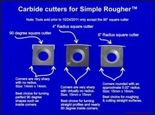 Authentic Simple Woodturning Tools - Carbide Cutter 3 pack for Simple Rougher SR