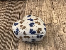 ASAHI SATO GORDON PORCELAIN TRINKET BOX Butterflies Ring Gift Heart Vintage MCM