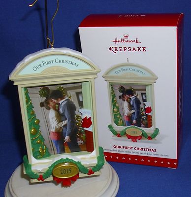 Hallmark Ornament Our First Christmas Together 2015 Photo Holder NIB Window