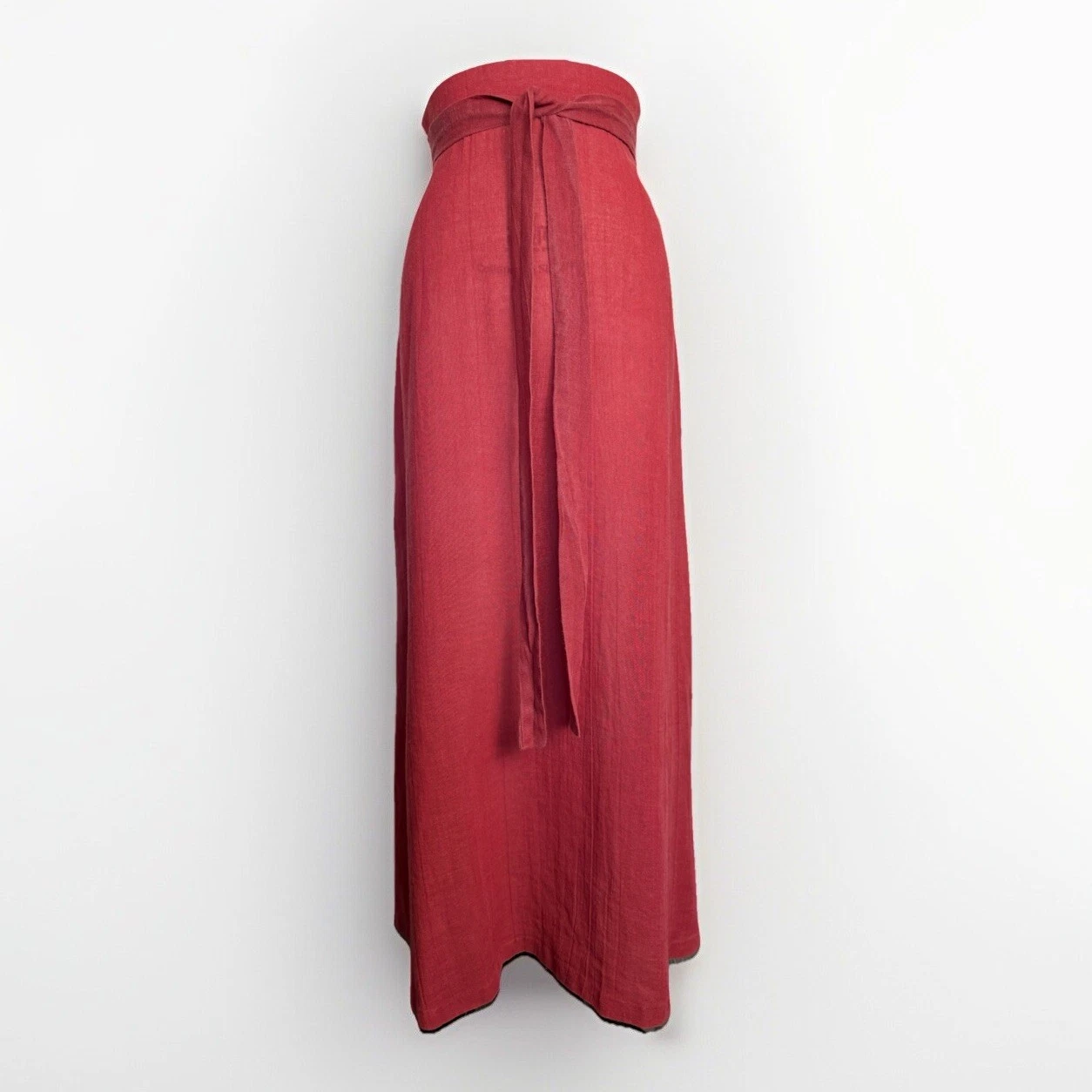 Handmade Rust Red Linen A-Line Maxi Skirt – High Waist, Long Belt, XS/S
Opens in a new window or tab