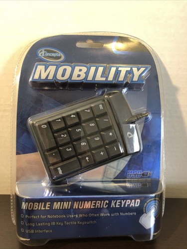 Mobile Mini Numeric Keypad Corded Wired USB Mobility IConcepts New - Picture 3 of 5