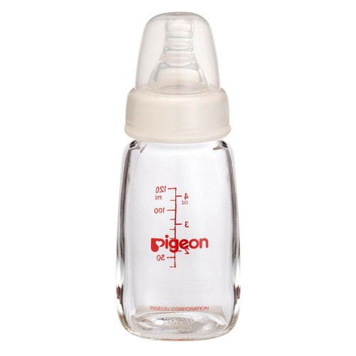 Pigeon Slim Neck Peristaltic 120mL Glass Feeding Bottle for Newborn Baby/Infant - Picture 2 of 2