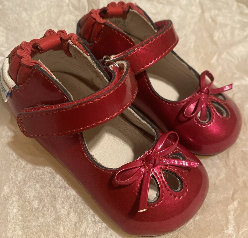 Robeez рубин лакированная кожа MaryJanes ребенка ясельного возраста девочки Sz 3 туфли очаровательный😍 Baby EUC - Изображение 2 из 4