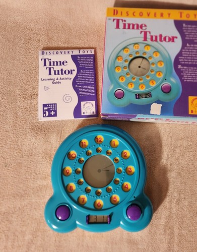 Discovery Toys TIME TUTOR Electronic Teaching Clock 3451 Mint in Box with Guide