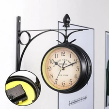 Classic Victorian Outdoor Bracket Clock Garden Grand Central Wall Clock