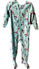 Carter  s Toddler Girls Mint Green Penguin Themed Footed Pajamas 4T NWT