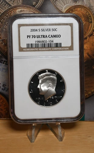 2004-S Kennedy Half Dollar NGC PF70 Ultra Cameo Silver