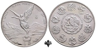 MEXIKO 1 onza 2007 UNC SILVER OUNCE 999 OZ Silbermünze Mexico