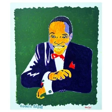 Wayne Ensrud ,"Count Basie" Hand Signed Original Painting with Letter of Authent