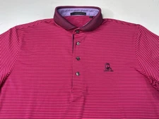 Greyson Short Sleeve Performance Golf Polo Shirt Medium Striped Pink ARCOLA NJ