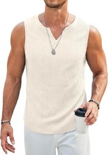 COOFANDY Men's Casual Tank Tops Knit V Neck Sleeveless T Shirts