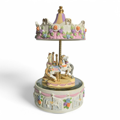 Gift Gallery Moving Musical 10'' Carousel In Original Box SEE VIDEO, WORKS GREAT!