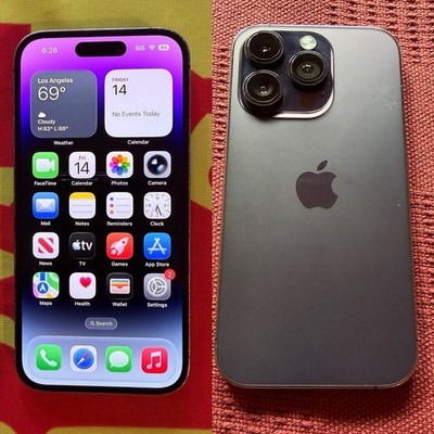 Apple iPhone 14 Pro Deep Purple 256GB Unlocked Fair Condition BH  72%