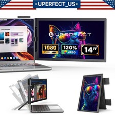 UPERFECT Laptop Screen Extender, 1 Pcs 14" 1980x1080 FHD IPS Portable Monitor AA