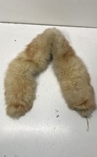 Vintage 50s Women's Tan Real Fur Collar Stole Wrap Satin Lined Formal