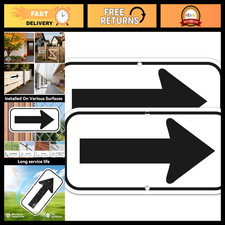 Reflective Arrow Sign 2 Pack - 12"x6" Aluminum, Rust-Proof, Weather Resistant, E