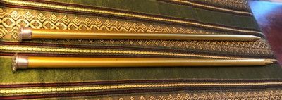 2 Knitting Gold Aluminum Needles Set Size 13 - 14'' Long Boye USA