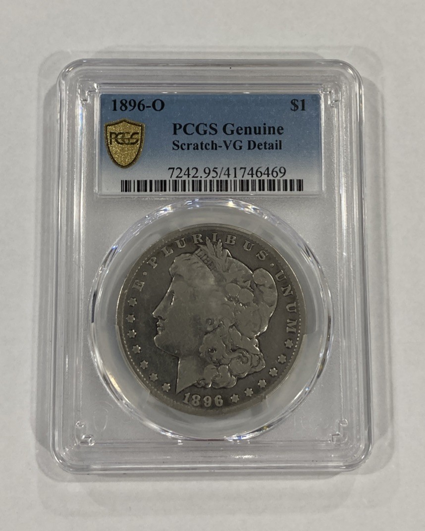 1896 O Morgan Silver Dollar PCGS Genuine Scratch - VG Detail $1 US Coin